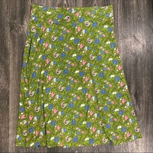 Boden size 4 long green floral print midi length skirt